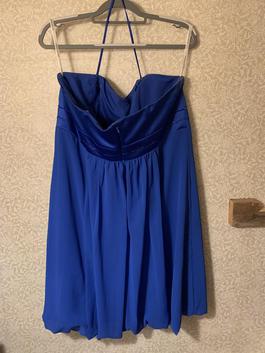David's Bridal Blue Size 18 Black Tie A-line Dress on Queenly