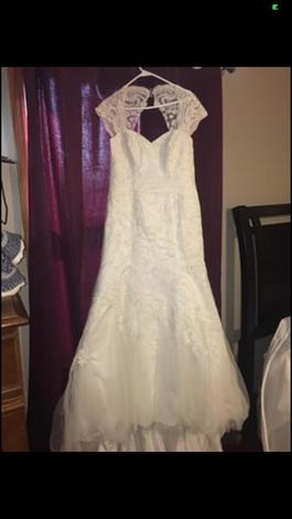 David's Bridal White Size 14 Floor Length Plus Size A-line Dress on Queenly