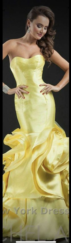 Rachel Allan Yellow Size 4 $300 Black Tie Mermaid Dress on Queenly