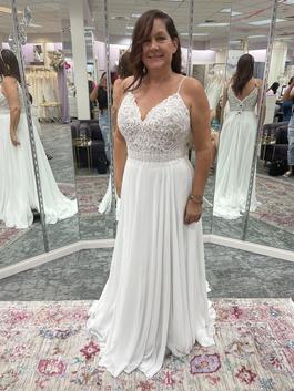 Maggie Sottero White Size 14 Floor Length Belt Side Slit A-line Dress on Queenly