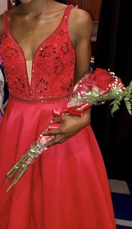 Sherri Hill Red Size 2 Sheer Tall Height Ball gown on Queenly