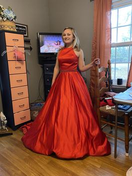 Sherri Hill Red Size 2 Halter Ball gown on Queenly