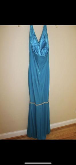 Jovani Blue Size 6 Fitted Turquoise Mermaid Dress on Queenly