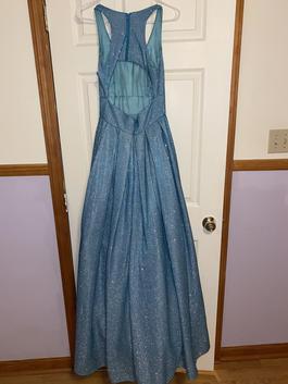 Morgan and CO. Blue Size 6 Backless Pockets Ball gown on Queenly