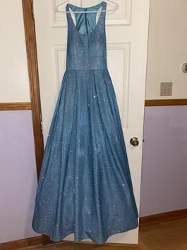 Morgan and CO. Blue Size 6 Backless Pockets Ball gown on Queenly
