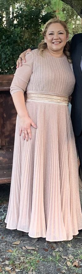 Mac Duggal Nude Size 16 Rose Gold Floor Length Train Dress on Queenly