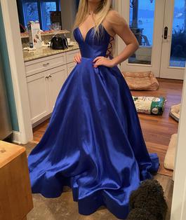 Sherri Hill Blue Size 2 Spaghetti Strap Ball Gown Sweet 16 A-line Dress on Queenly