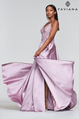 Style S10253 Faviana Purple Size 2 Tall Height Spaghetti Strap Side slit Dress on Queenly