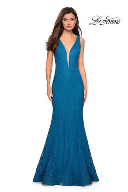 Style 27464 La Femme Green Size 10 Tall Height Mermaid Dress on Queenly