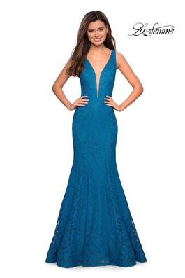 Style 27464 La Femme Green Size 10 Tall Height Mermaid Dress on Queenly