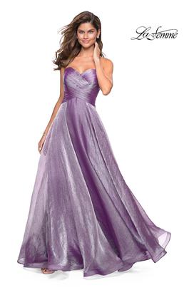 Style 27515 La Femme Purple Size 16 Plus Size Tall Height Ball gown on Queenly