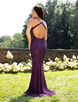 Style 3251 Primavera Purple Size 2 Cut Out Halter Side slit Dress on Queenly