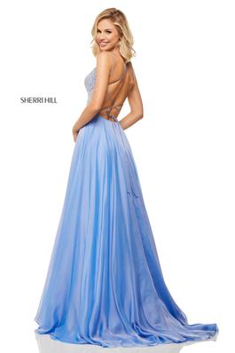 Style 52591 Sherri Hill Light Blue Size 10 A-line Dress on Queenly