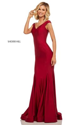 Style 52783 Sherri Hill Red Size 4 Military Tall Height Mermaid Dress on Queenly