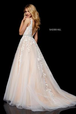 Style 11335 Sherri Hill White Size 4 Tall Height Ball gown on Queenly