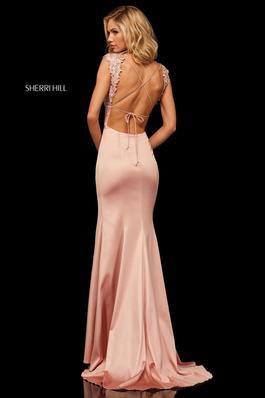 Style 52796 Sherri Hill Pink Size 2 Tall Height Side slit Dress on Queenly