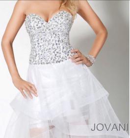 Jovani White Size 2 Fun Fashion Train Dress on Queenly