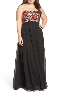 Style 184068 Decode 1.8 Black Size 18 Strapless Plus Size A-line Dress on Queenly