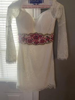 Rachel Allan White Size 4 Homecoming Bridal Shower Cocktail Dress on Queenly