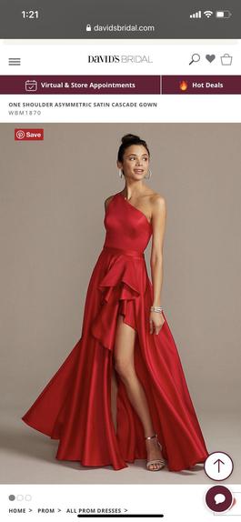 David's Bridal Red Size 18 Floor Length Davids Bridal A-line Dress on Queenly