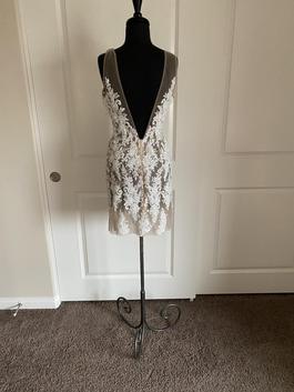Rene Atelier Multicolor Size 6 Ivory Sheer Midi Cocktail Dress on Queenly