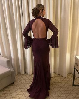 Jovani Purple Size 12 Flare Backless Mermaid Dress on Queenly