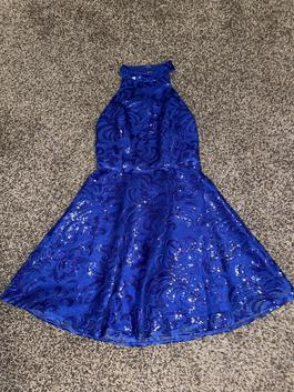 Lulus Blue Size 2 Midi Homecoming Cut Out Cocktail Dress on Queenly