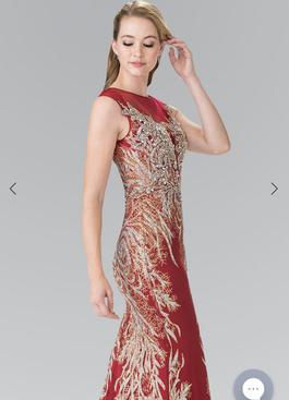 Elizabeth K Red Size 8 Medium Height Fully-beaded Mermaid Dress on Queenly