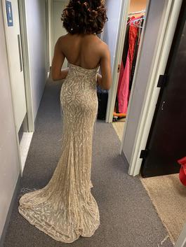 Sherri Hill Nude Size 0 Prom Pageant Jewelled Halter Sequin Side slit Dress on Queenly