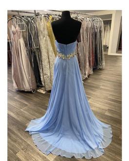 Alyce Paris Light Blue Size 4 Sequin A-line Dress on Queenly