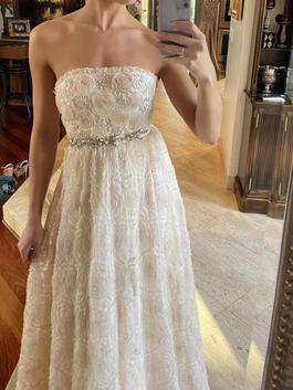 Adrianna Papell White Size 2 Sequin Ball gown on Queenly