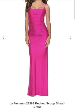 La Femme Pink Size 2 Backless Halter Straight Dress on Queenly