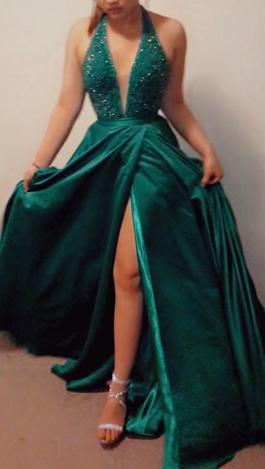 Vienna Green Size 8 Prom Pageant A-line Dress on Queenly