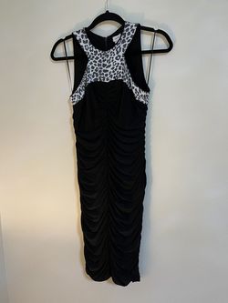 Cache Black Size 4 Sequined Animal Print Mini $300 Cocktail Dress on Queenly