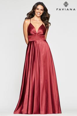 Style S10255 Faviana Red Size 0 Side slit Dress on Queenly