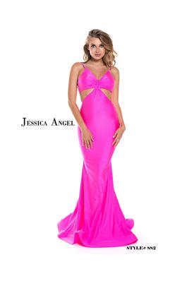 Style 882 Jessica Angel Pink Size 0 Jersey Fitted Cut Out Mermaid Dress on Queenly