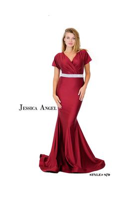 Style 879 Jessica Angel Red Size 14 Mini Plus Size Mermaid Dress on Queenly