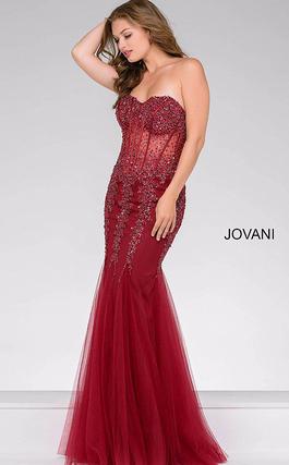 Style 5908 Jovani Red Size 00 Pageant Mermaid Dress on Queenly