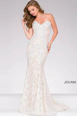 Style 37334 Jovani White Size 8 Pageant Mermaid Dress on Queenly