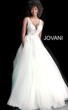 Style 55634 Jovani White Size 0 Pageant Ball gown on Queenly