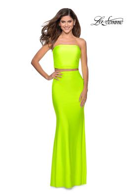 Style 28972 La Femme Yellow Size 4 Straight Dress on Queenly