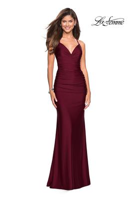 Style 27501 La Femme Red Size 2 Military Straight Dress on Queenly