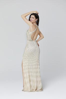 Style 3411 Primavera Nude Size 10 Side slit Dress on Queenly