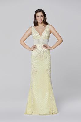 Style 3425 Primavera Yellow Size 8 Straight Dress on Queenly