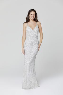 Style 3428 Primavera White Size 16 Plus Size Mermaid Dress on Queenly