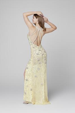 Style 3447 Primavera Yellow Size 2 Side slit Dress on Queenly