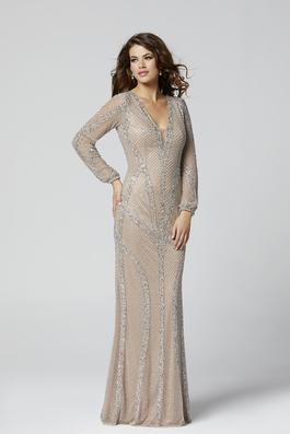 Style 3373 Primavera Nude Size 18 Plus Size Long Sleeve Straight Dress on Queenly