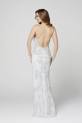 Style 3438 Primavera White Size 8 Side slit Dress on Queenly