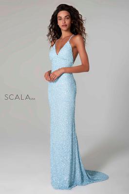 Style 47551 Scala Blue Size 4 Straight Dress on Queenly