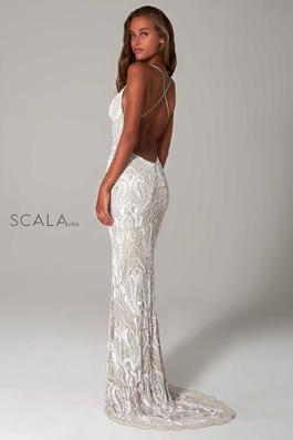 Style 48710 Scala Silver Size 2 Straight Dress on Queenly